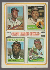 1974 Topps Baseball #4 HANK AARON SPECIAL 1962 1963 1964 1965 Nice Card See Scan