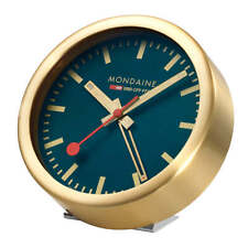 NEW Mondaine Official Swiss Railways Alarm Clock Deep Ocean Blue 13cm