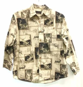 MEDIUM Men's Field & Stream Cotton Long Sleeve Shirt Deer Print          BK22 - Picture 1 of 8