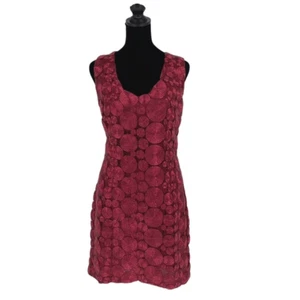 Wow Couture Womens Geometric Embellished Mini Dress Burgundy Red Large - Picture 1 of 11