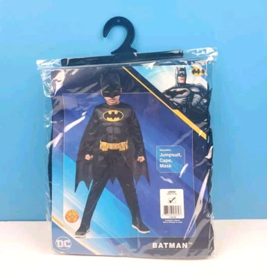 Rubies DC BATMAN Boys Costume Jumpsuit, Cape, & Mask - Size Large (12-14) New - Image 1 of 4