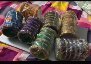 US Indian Bollywood Bangles Churi Jewelry Fashion Bridal Wedding Set each $20 - Picture 1 of 1