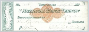 Scheck / Cheques USA - National Bank of Vernon - !! 1876 !! - Picture 1 of 2