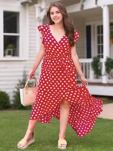 Women's Boho Floral Print V-Neck Wedding Guest, Graduation, Party Maxi Dress NEW - Picture 1 of 13
