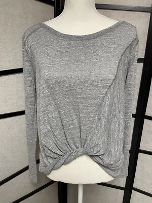 Z by Zella Top Long Sleeve Twist Front Gray Women’s  Size Medium - Image 1 of 4