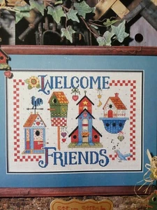 WELCOME FRIENDS-Birds-Counted Cross Stitch Leaflet PATTERN-Graph-Dimensions - Picture 1 of 1