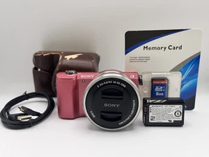 [MINT] Sony  α5000 Pink Mirrorless Camera 215shots 16-50mm F/3.5-5.6 Lens fromjp - Picture 1 of 17