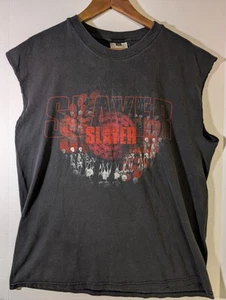 Camiseta Negra Talla L Vintage Años 90 Corte Cazador Sin Mangas Esqueletos Logo Gráfico - Imagen 1 de 6