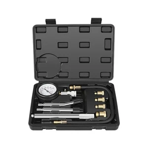 Car Motorcycle Cylinder Pressure Gauge Kit 9 Piece Set with Extension Rod - Picture 1 of 6