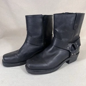 Dingo DI19090 Rev Up Harness Motorcycle Boots Ankle Black Leather Men Size 10D - Picture 1 of 16