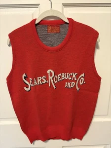 Sears Roebuck And Co Vintage Red Pullover Herren Sweater Weste Gr. L Large M - Bild 1 von 5