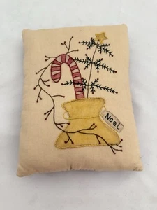 Embroidered Handmade Christmas Decorative Pillow 6” X 8.5” - Picture 1 of 5