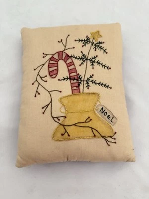 Embroidered Handmade Christmas Decorative Pillow 6” X 8.5” - Image 1 of 4