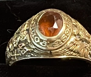 14K Gold West Point Military Academy 1943 Ring 8.4gm Orange Stone W/ Provenance - Picture 1 of 6