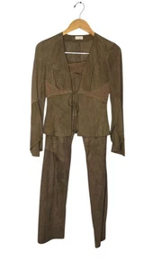 Valentino Roma Mujer Conjunto Piel de Cordero Gamuza Pantalones Chaqueta Talla 38 4 De Colección Años 90’s Y2K - Imagen 1 de 14