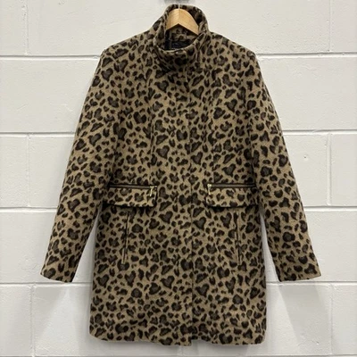 Abrigo Jane Norman Estampado Leopardo Mezcla Lana Reino Unido 12 / UE 38 Invierno Cálido Clásico Y2K Foto 1 de 4