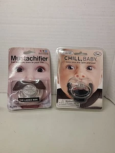 Pacifiers With Mustaches/ Goatee New - Picture 1 of 6