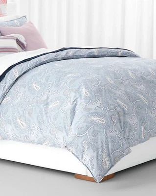 LRL Ralph Lauren Karina Paisley 3P king duvet cover shams set 100% Cotton Blue - Image 1 of 4