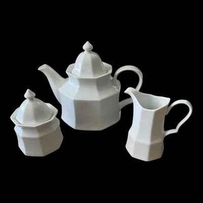 Studio Nova Maison Blanche Y0008 Teapot w Lid,  Creamer & Sugar Bowl w Lid - Image 1 of 4