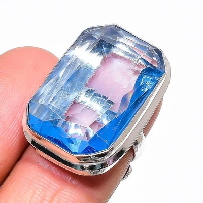 Verstellbarer Ring Tansanit Quarz Edelstein Handarbeit Geburtstag Geschenk... - Bild 1 von 4