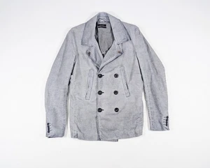Diesel Black Gold Linen Cotton Peacoat Blazer Jacket Size S - Picture 1 of 10