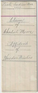 1890 - Affidavit of Service as a Volunteer in the Paiute War of 1860 - Picture 1 of 1