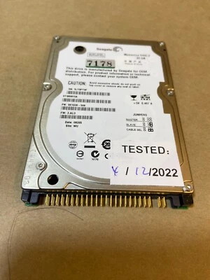 Seagate 2.5" 80GB IDE Hard Drive: ST980815A,  p/n: 9S1038-508 - Image 1 of 4