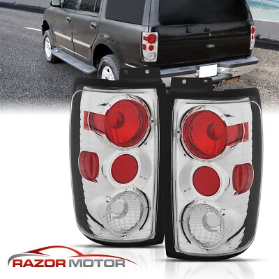 1997-2002 For Ford Expedition Chrome Rear Brake Tail Lights Pair - Image 1 of 4