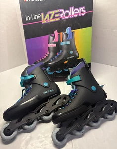 Roller Derby In-Line Skate American Lazer Rollers Size 9 Black/Purple w/ box - Picture 1 of 9