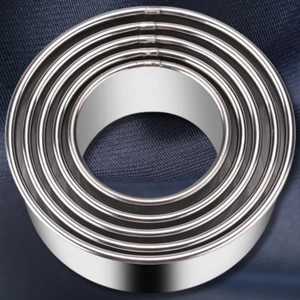5PCS/SET Stainless Steel Round Donut Cookie Biscuit Cutter Baking Mold US New - Picture 1 of 7
