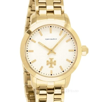 Tory Burch 'The Tory' Womens Watch, Cream White Dial, Gold Stainless Steel Band - Image 1 of 4