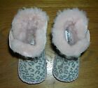 UGG Cassie Pink Beige Animal Print Leather Pram Boots Shoes UK 2 Eur 18