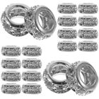 20pcs Rhinestone Rondelle Spacer Beads for DIY Jewelry Making - Silver
