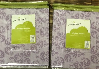 2 New Kids Jumping Feet Kohls Purple Paisley "Fancy Feet" Window Valance 62" 15" - Image 1 of 4