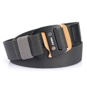 Elastic Belt For Jeans Pant Metal Buckle Outdoor Sport Casual Woven Stretch - Photo 1/6