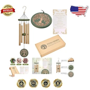 Deep Tone Engraved Tree of Life Wind Chime - Perfect for Home & Sympathy - Picture 1 of 9