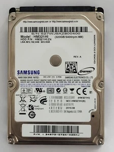 HM321HI, PN: HM321HI/Z4, FW: 2AJ10001, AUG 2010, Samsung 320Gb 2.5" SATA HDD - Foto 1 di 2