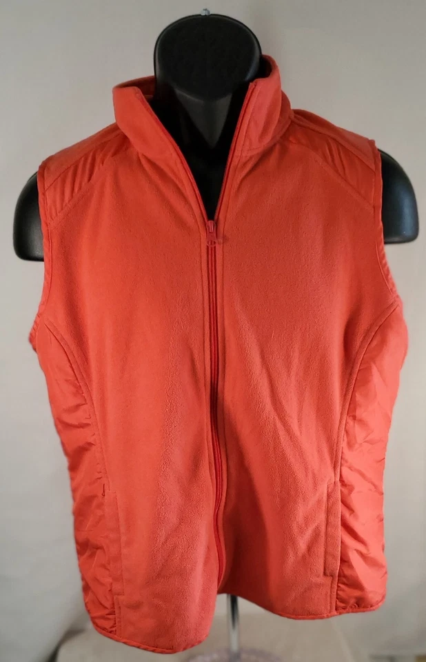 Жилет женский Tek Gear с флисовой подкладкой без рукавов с ложным вырезом на молнии большой персиковый - Изображение 1 из 4