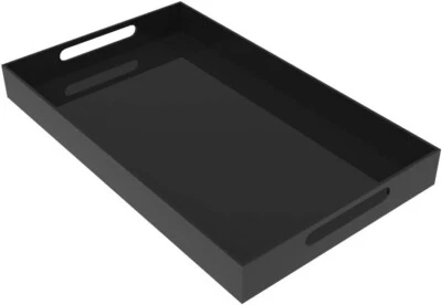 Black Acrylic Serving Tray 20x12x2" for Vanity, Bathroom, Organizer, House Decor - Image 1 of 4