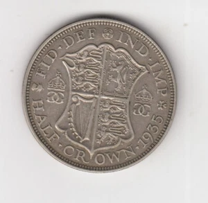 1935 Great Britain 1/2 Crown Silver Coin - VF - Picture 1 of 2