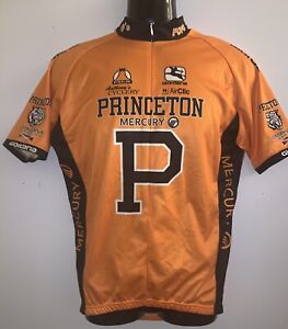 Mens GIORDANA Orange PRINCETON Mercury Full Zip Cycling Jersey ~ Size Large L