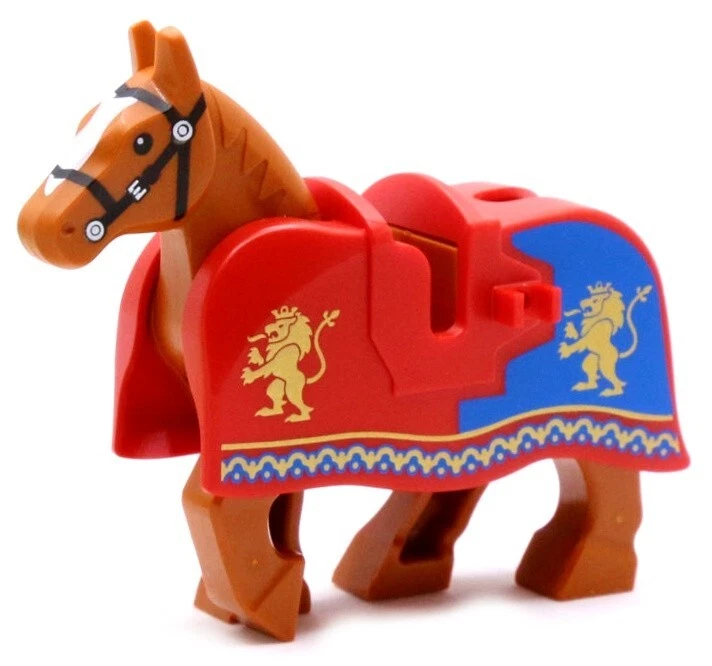 NUEVO CABALLO LEGO con BARDING castillo caballero león medieval 10305 animal Foto 1 de 1