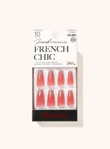 ABNY GLAMIFY FRENCH CHIC 10 DAY WEAR 24 NAILS COFFIN LONG #NTFC01 - Picture 1 of 3