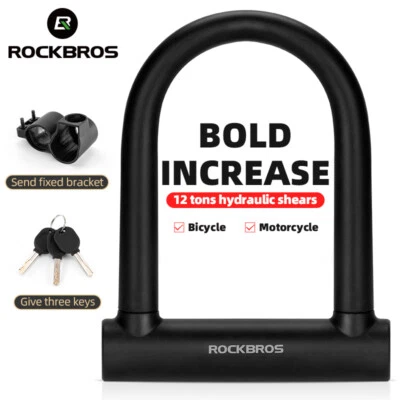 ROCKBROS Bike U Lock Heavy Duty Anti Theft Secure U Lock with Keys for Scooters - Image 1 of 4