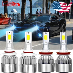 Ice Blue 9005+H11 LED Headlight Kit 144W 32000LM Light Bulbs Hi&Low Beam Combo - Picture 1 of 12