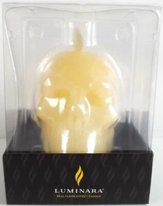 LUMINARA Candle Ivory SKULL Flameless, Real Wax, Battery Operated NEW - Picture 1 of 5