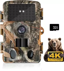 Trail Camera 4K 48MP Game Camera 0.05S Trigger Motion Activated Durable Wildlife - Picture 1 of 1