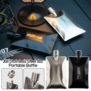 6 Unzen Edelstahl Tragbar Wandern Wellenform Outdoor Camping Wasserkocher Flasche - Bild 1 von 12