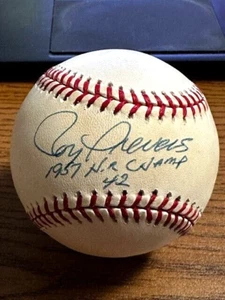 ROY SIEVERS 3 SIGNED AUTOGRAPHED OAL BASEBALL! Browns, Senators! 1957 HR CHAMP - Picture 1 of 2