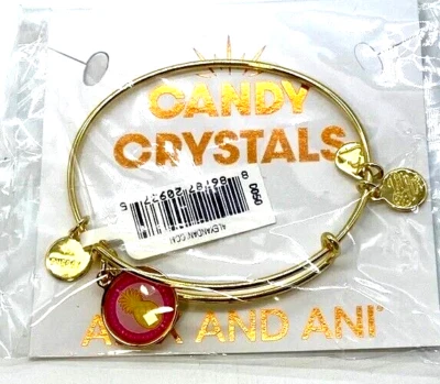 Pulseira amuleto Alex and Ani cristal doce abacaxi tom dourado nova com etiquetas rosa - Imagem 1 de 4